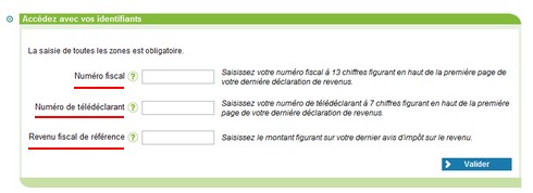 Informations n&eacute;cessaire pour s'authentifier